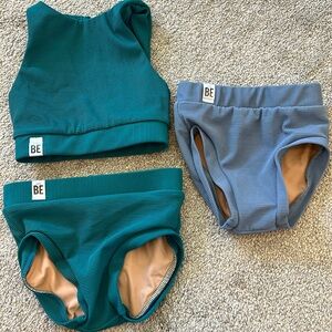 SimplyBe BeRefined Teal Crop and Briefs and Sky Crop Size XS Dance Clothes